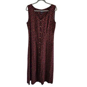 Carol Little Sport Woman Size 14 Maxi Dress Button Front Paisley Vintage Classic